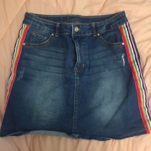 wonder nation denim skirt rainbow